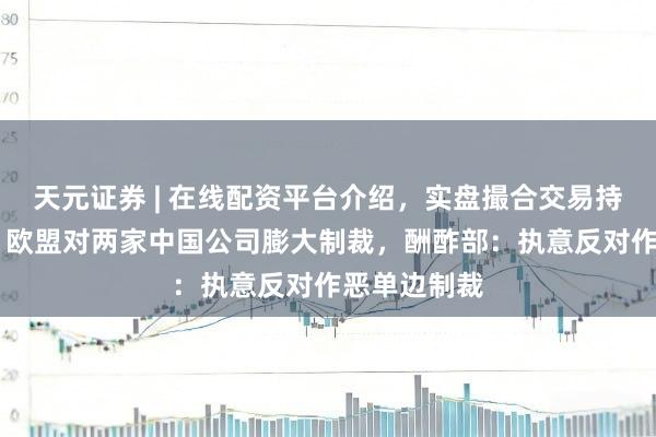 天元证券 | 在线配资平台介绍，实盘撮合交易持仓实时可查 欧盟对两家中国公司膨大制裁，酬酢部：执意反对作恶单边制裁