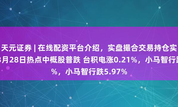 天元证券 | 在线配资平台介绍,实盘撮合交易持仓实时可查 3月28日热点中概股普跌 台积电涨0.21%,小马智行跌5.97%