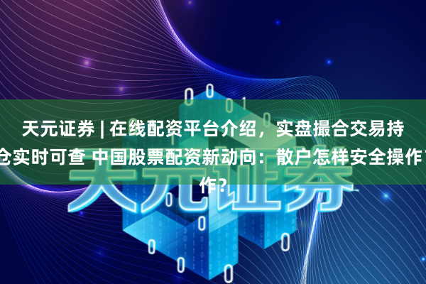 天元证券 | 在线配资平台介绍，实盘撮合交易持仓实时可查 中国股票配资新动向：散户怎样安全操作？