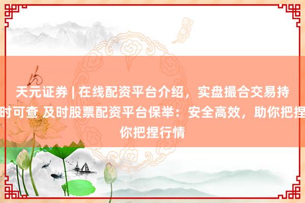天元证券 | 在线配资平台介绍，实盘撮合交易持仓实时可查 及时股票配资平台保举：安全高效，助你把捏行情