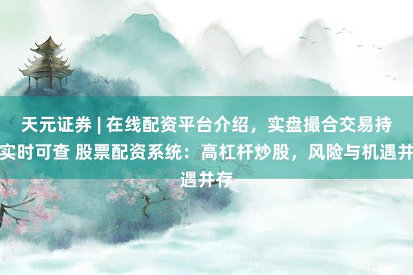天元证券 | 在线配资平台介绍，实盘撮合交易持仓实时可查 股票配资系统：高杠杆炒股，风险与机遇并存