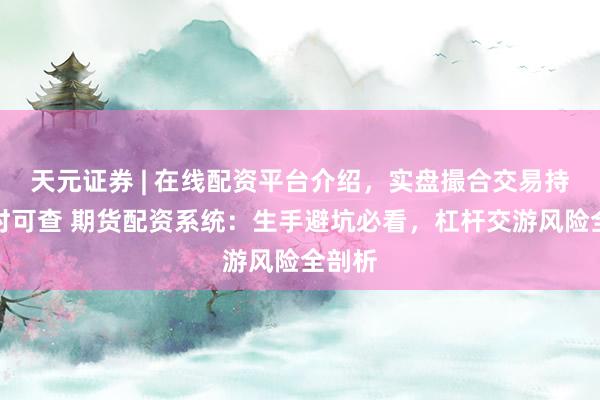 天元证券 | 在线配资平台介绍，实盘撮合交易持仓实时可查 期货配资系统：生手避坑必看，杠杆交游风险全剖析