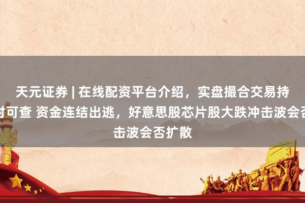 天元证券 | 在线配资平台介绍，实盘撮合交易持仓实时可查 资金连结出逃，好意思股芯片股大跌冲击波会否扩散