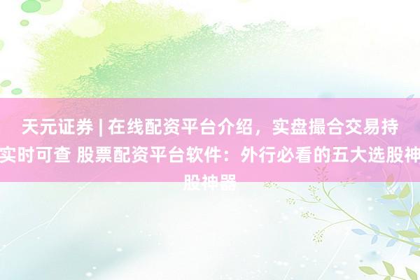 天元证券 | 在线配资平台介绍，实盘撮合交易持仓实时可查 股票配资平台软件：外行必看的五大选股神器