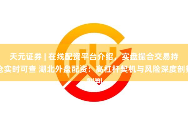 天元证券 | 在线配资平台介绍，实盘撮合交易持仓实时可查 湖北外盘配资：高杠杆契机与风险深度剖判