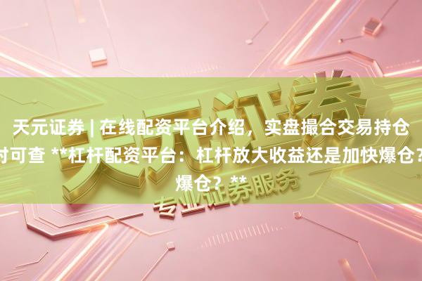 天元证券 | 在线配资平台介绍,实盘撮合交易持仓实时可查 **杠杆配资平台:杠杆放大收益还是加快爆仓?**