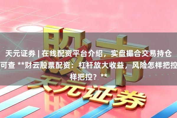 天元证券 | 在线配资平台介绍，实盘撮合交易持仓实时可查 **财云股票配资：杠杆放大收益，风险怎样把控？**